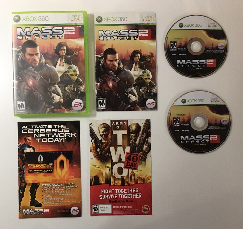 Mass Effect 2 (Microsoft Xbox 360, 2010) EA - CIB Complete w/ Inserts
